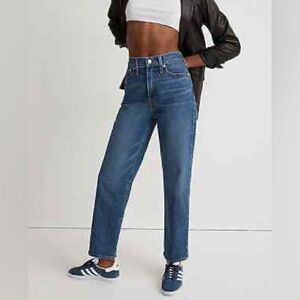 New MADEWELL The Mid Rise Perfect Vintage Straight Jean Jeans Dark Wash Size 23